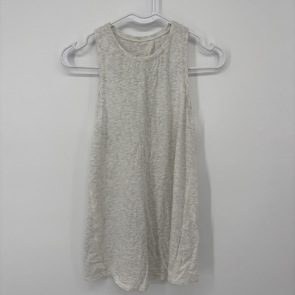 Lululemon Tie It Back Tank Top Gray Women's Size 4/6 Logo Sleeveless *Read Desc